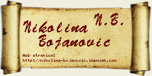 Nikolina Bojanović vizit kartica